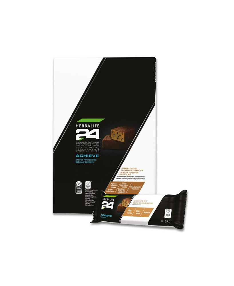 Herbalife24 Achieve Batony Proteinowe - smak ciastek z kawałkami czekolady