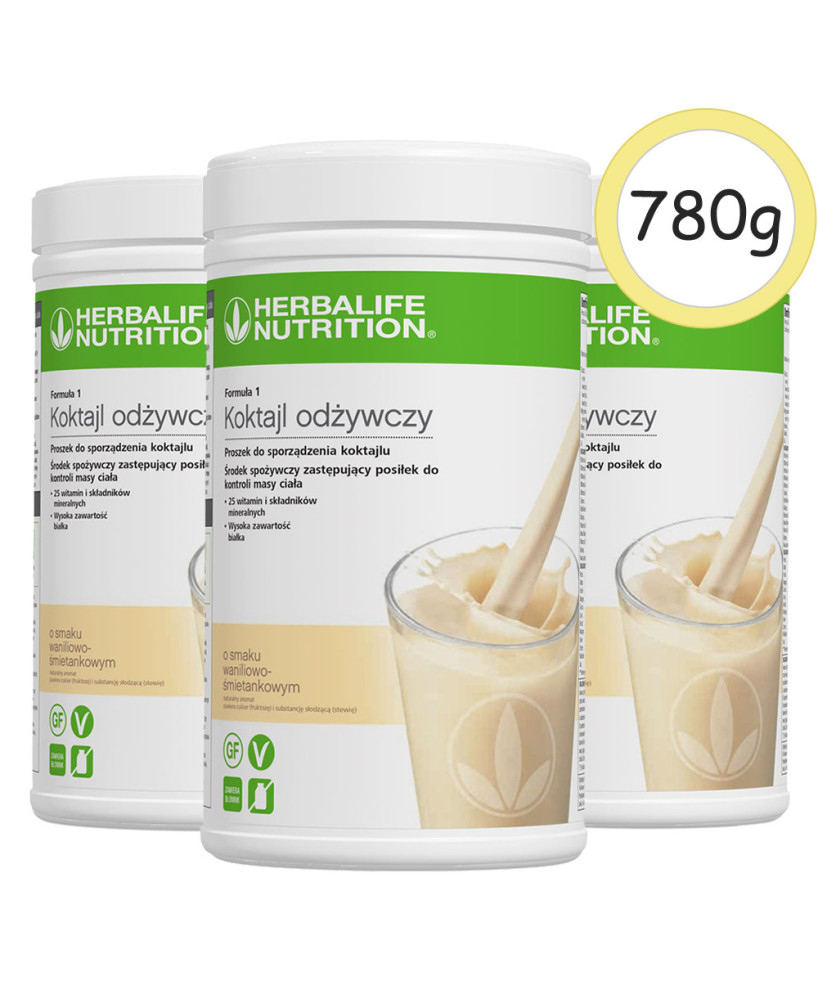 3x Koktajl 780g smak waniliowo-śmietankowy XL